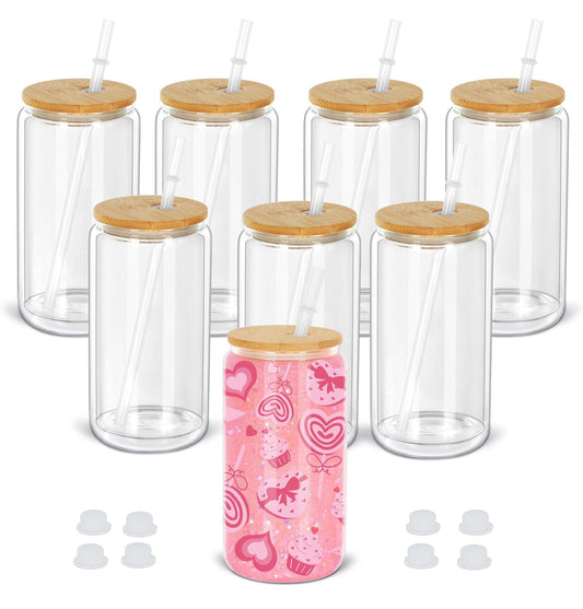 16oz Glass SnowGlobe Cup