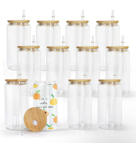 16oz Clear Glass Cup